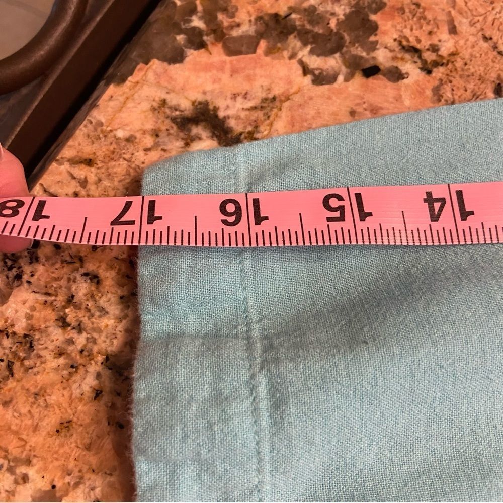 Lane Bryant 3/4 Sleeve Embellished Cotton Aqua top. Size 14/16 - Picture 10 of 11